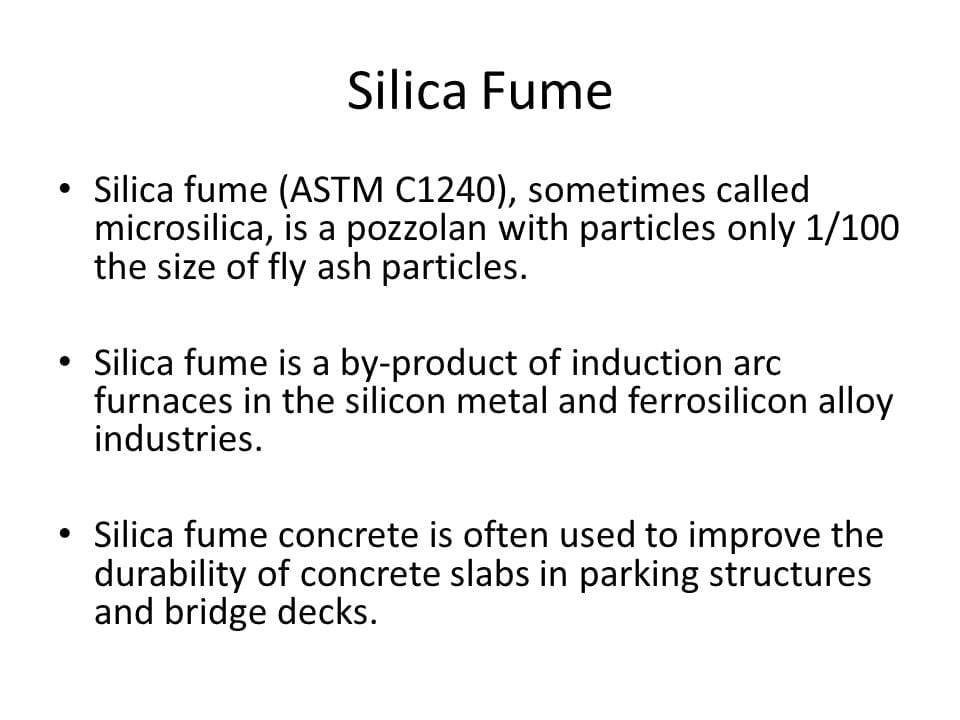 ASTM C1240 Silica Fume in Cementitious Mixtures