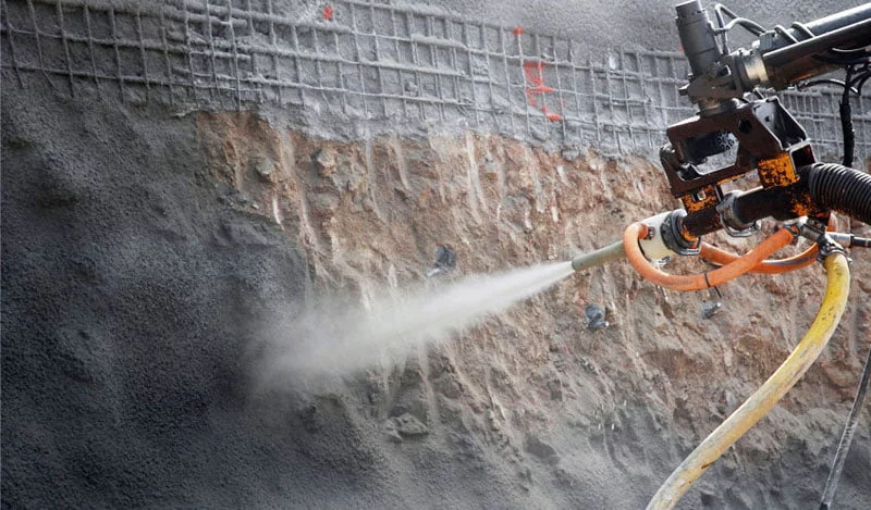 Silica fume in shotcrete